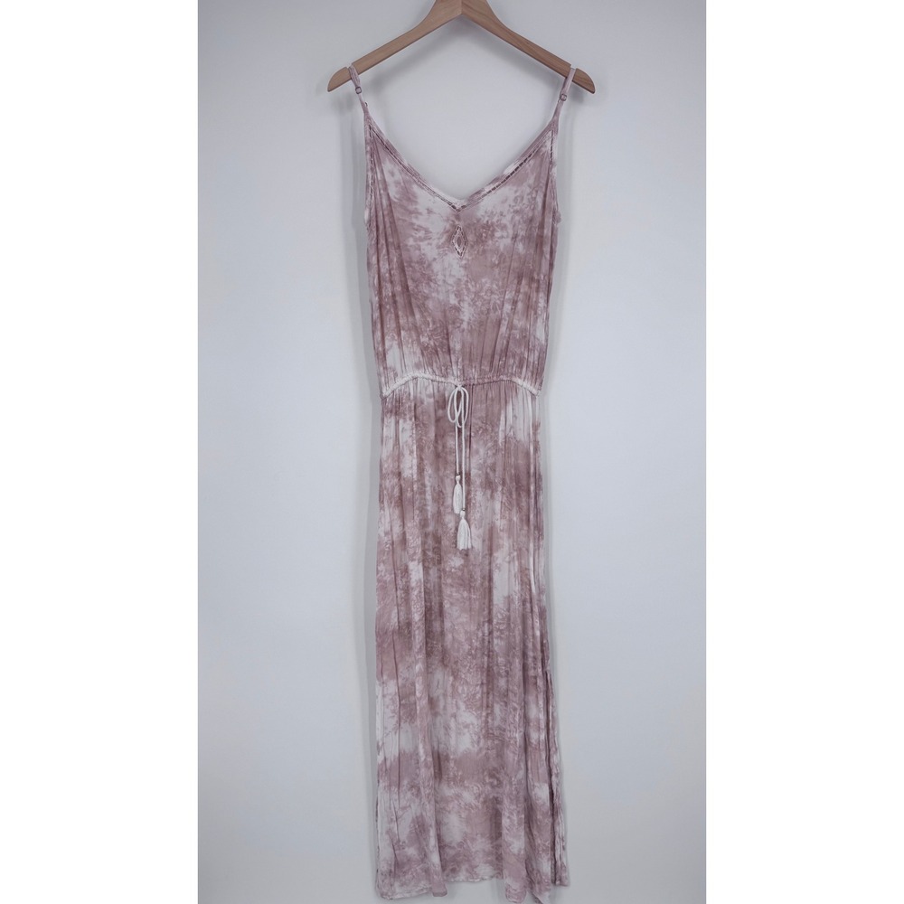 Tiare Hawaii Maxi Dress Womens OS Pink Tie Dye Crochet Tassel Boho Beach - Picture 6 of 13